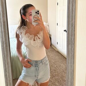 boutique brand ruffle bodysuit